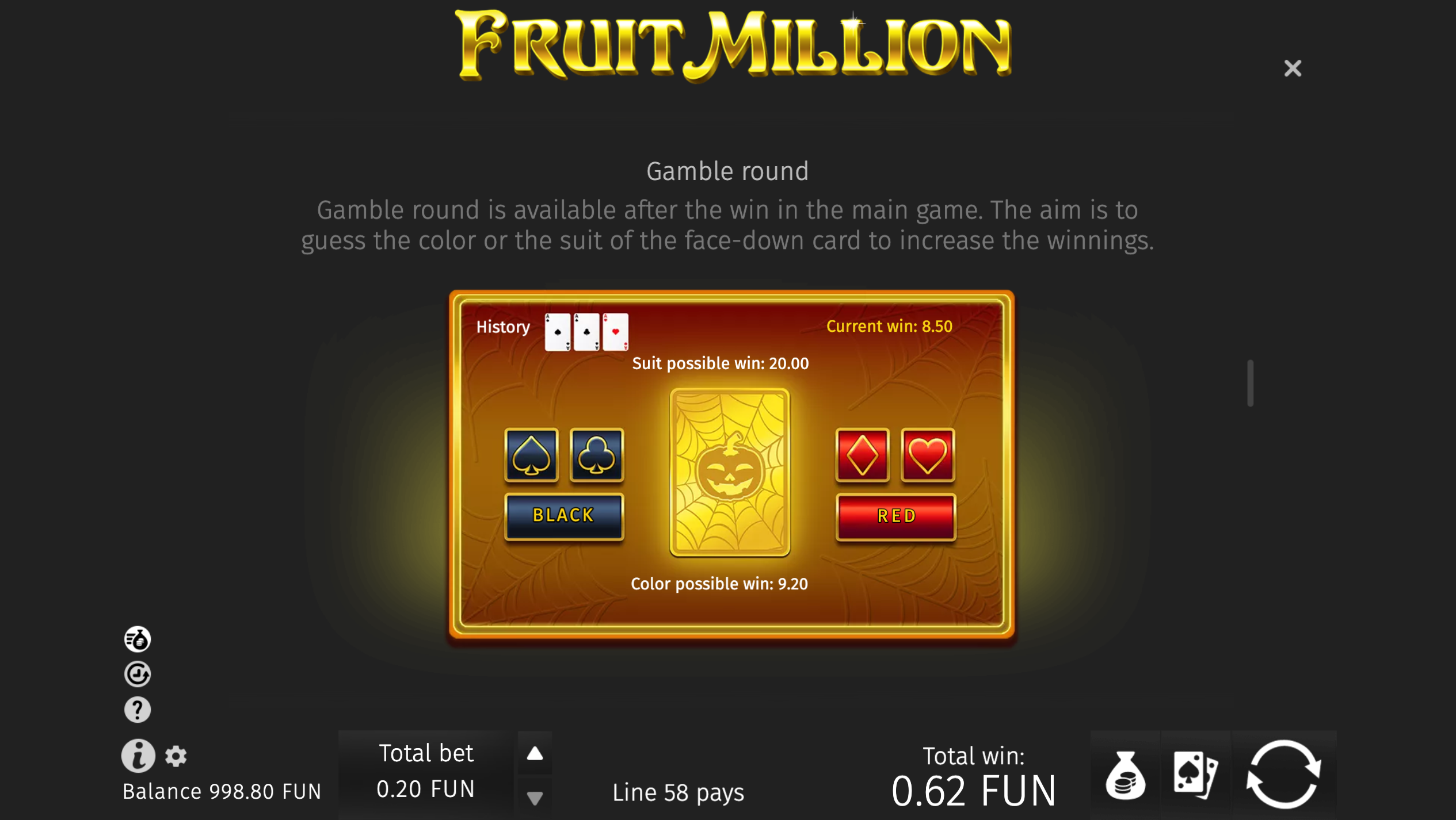 Fruit Million Gamble Round